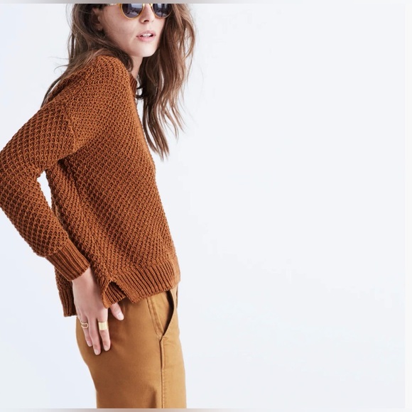 Madewell Knit V-neck Brown Sweater Womens Size Large - Picture 2 of 12